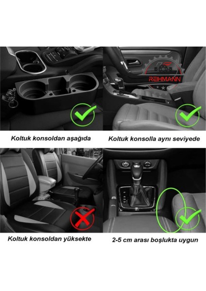 Volkswagen Touareg 2010-2011-2012-2013-2014-2015-2016-2017-2018 Araç Içi Koltuk Arası Bardak Tutucu & Başlık Askılı Bardaklık Organizer – Siyah, 26.5X8X9.5 cm – Pratik Eşya Düzenleyici modelleri