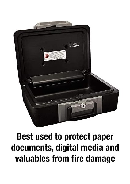 Tuş Kilidi ile Yanmaz Kasa, Para, Takı, Belgeler, 0,25 Fit Küp, 6,3 x 15,3 x 12,1 Inç, 1160 modelleri