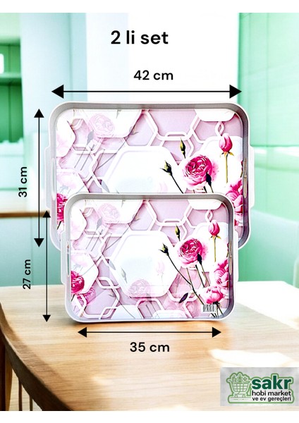 Tepsi Plastik Büyük Küçük Boy Ikili Tepsi Çay Kahve Tepsi sunum tepsisi