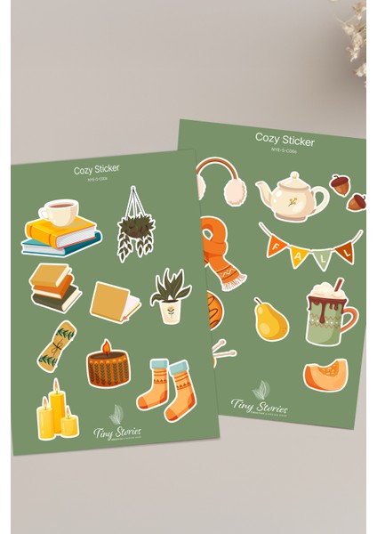 Cozy Temalı Sticker Seti - 6 Adet / Ajanda, Defter,bullet Journal,scrapbook fiyatları