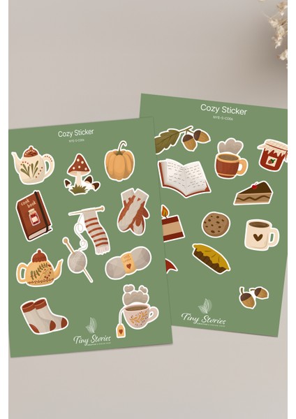 Cozy Temalı Sticker Seti - 6 Adet / Ajanda, Defter,bullet Journal,scrapbook fırsatları