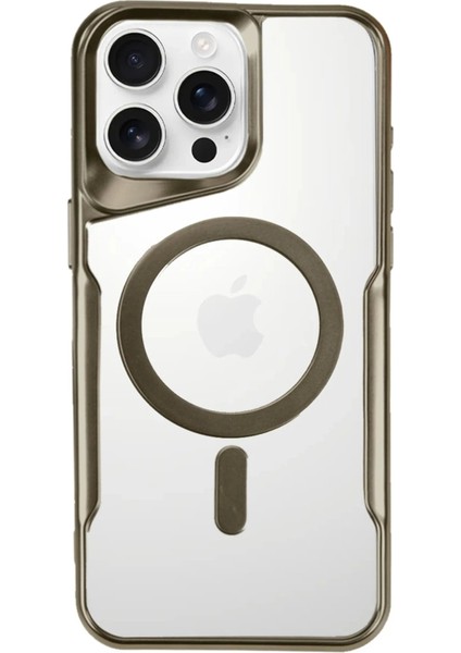 iPhone 16 Pro Max Kılıf Boyi Magsafe Silikon Kapak - Çöl TITANYUM-(5796) - BI001V-4Y7BK7