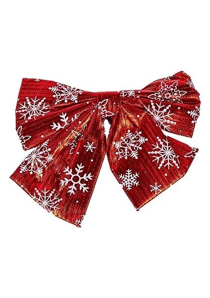 Yılbaşı Süsü Askılı Dolgulu Fiyonk Kırmızı 20X20 Cm. fiyatları