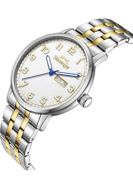 SL.09.2560.2.06 Erkek Kol Saati – 43 mm – Çelik Kordon Silver&gold – Takvim modelleri