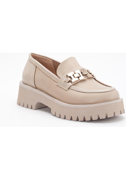 Kadın Casual Günlük Ayakkabı Bej Suni Deri Aksesuarlı Hafif Taban fırsatları