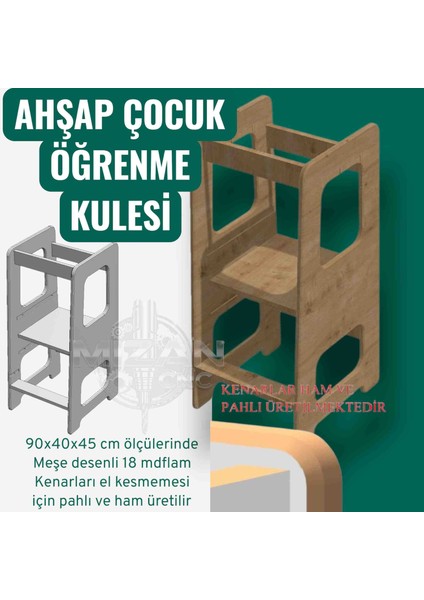 Mzn Ahşap Çocuk Öğrenme Kulesi