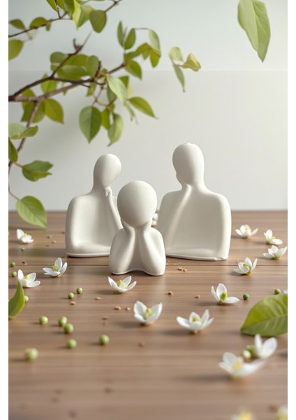 Minimalist Soyut Insan Figürü Dekor Seti 3’lü Aile Modern Ev Ofis Süs Eşyası, Dekorasyon Objeleri 8x6 cm fırsatları
