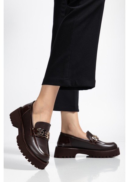 Kadın Casual Günlük Ayakkabı Kahverengi Suni Deri Aksesuarlı Hafif Taban fiyatları