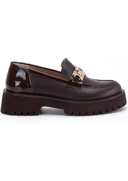 Kadın Casual Günlük Ayakkabı Kahverengi Suni Deri Aksesuarlı Hafif Taban modelleri