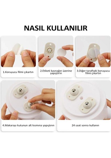 Egonex 4 Adet Pratik 360 Derece Döner Tekerlek Bilyeli Eşya Kaydırma Aparatı Yapışkanlı Mini Tekerlekler modelleri