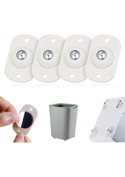 Egonex 4 Adet Pratik 360 Derece Döner Tekerlek Bilyeli Eşya Kaydırma Aparatı Yapışkanlı Mini Tekerlekler fırsatları