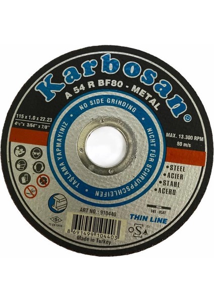 Karbosan 115X1,0X22 Thinline Metal Kesici