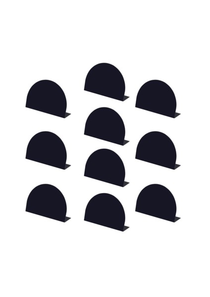 Siyah Pvc Mini Yarım Daire Masa Standı 6,5×8 cm – 10’lu modelleri