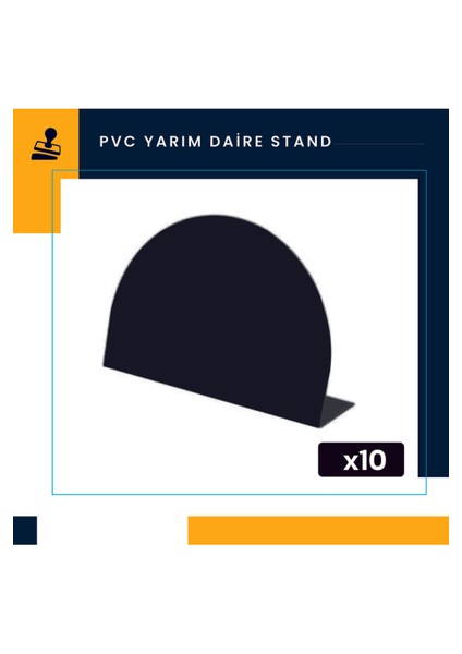 Siyah Pvc Mini Yarım Daire Masa Standı 6,5×8 cm – 10’lu fırsatları