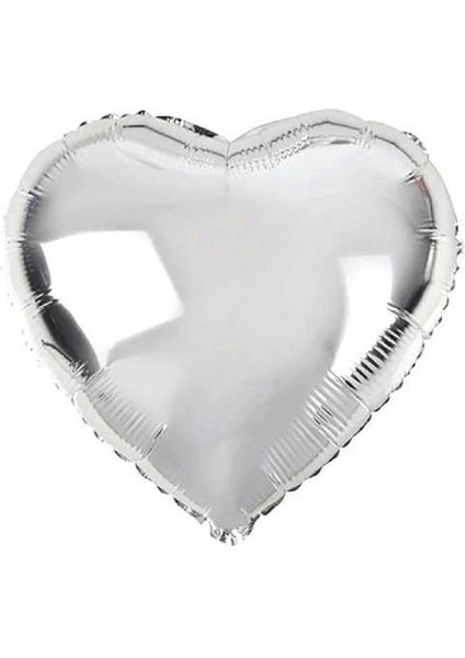 Kalp Şekilli Gümüş Renk Folyo Balon 45 cm 5 Adet fiyatları