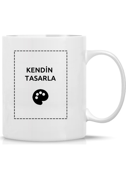 Kendin Tasarla Kişiye Özel Klasik Beyaz Kupa Bardak Kutulu