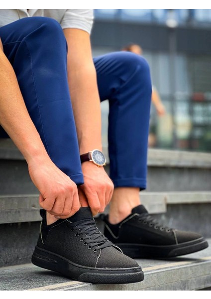 KB-X204 Kuback Siyah Keten Siyah Yüksek Taban Günlük Erkek Spor Ayakkabı fırsatları