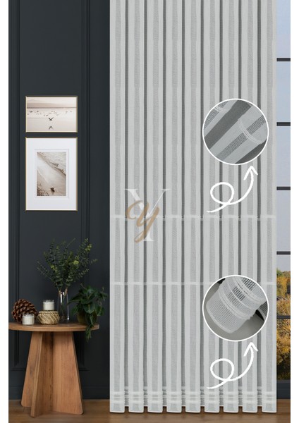 6207 Tül Perde V-Ekru