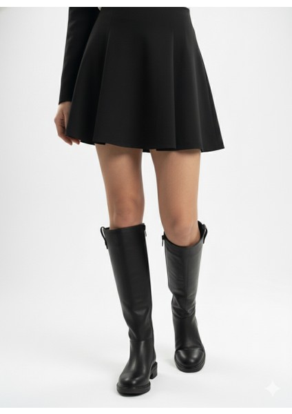 Trok Detaylı Rahat ve Şık Geniş Baldır Uygun Kadın Çizme TMD2025501 fiyatları