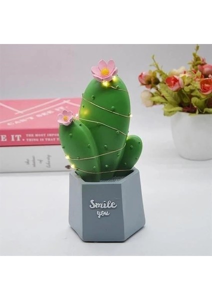 LED Işıklı Kaktüs Biblo Ev Dekorasyon ve Hediyelik Eşya LED Aydınlatma indirimleri
