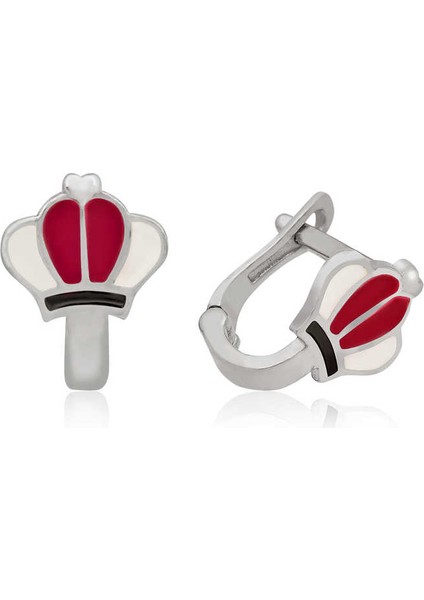 925 Ayar ​gümüş Kırmızı Taç Çocuk Küpesi T3905 (972972) fiyatları