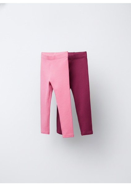 Kız Çocuk Pamuklu 2'li Tayt Seti