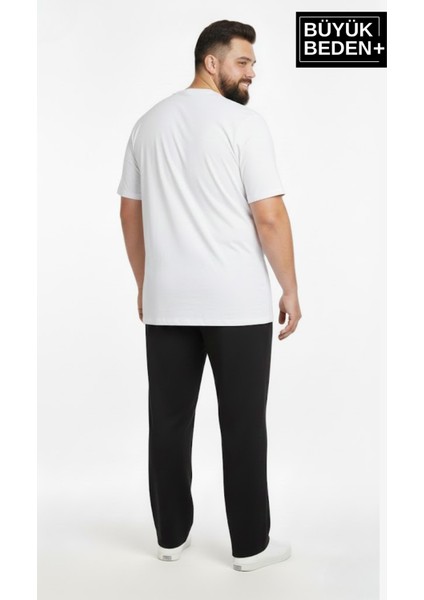 Erkek Büyük Beden N Logo Baskılı Rahat Kesim Lastikli Bel Paça Reçme Eşofman Altı SPR26EA952-4 modelleri