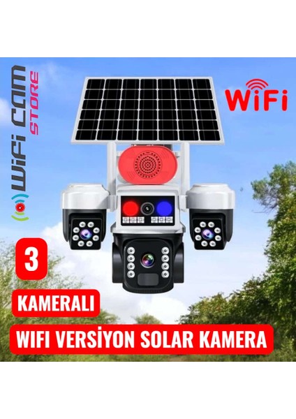 3 Kameralı Wifi Solar Kamera Wifi Ile Kullanılır (Sim Kartlı Değildir) fiyatları