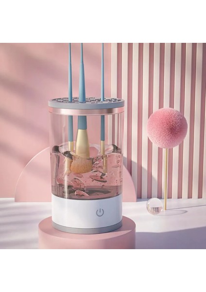 Otomatik Makyaj Fırçası Temizleme Makinesi/hızlı Kurutmalı - USB Şarjlı, Derin Temizleme