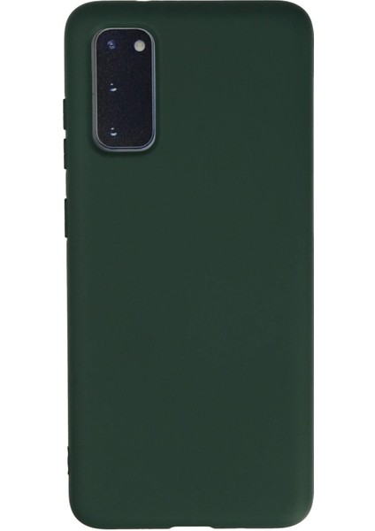 Samsung Galaxy S20 Kılıf Nano Içi Kadife Silikon - Koyu Yeşil