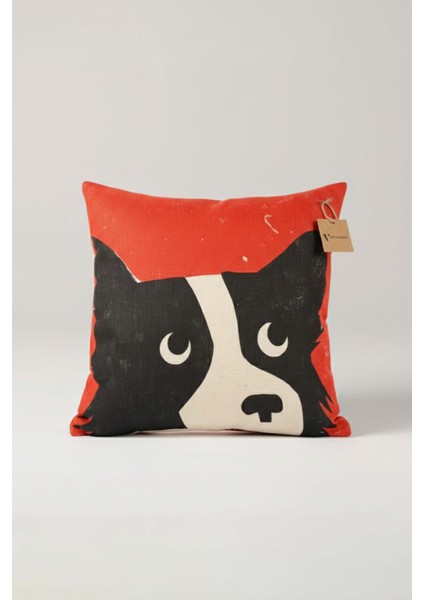 Sevimli Köpek Figürlü Kırlent Kılıfı 45X45 cm