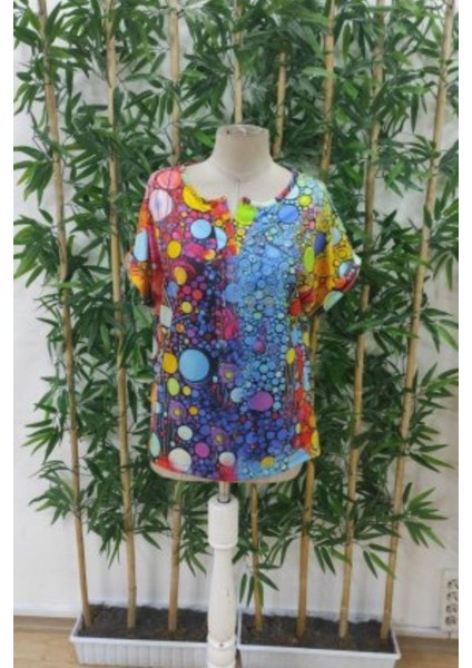 V Yaka Desenli Süprem Bluz - Desenli fırsatları