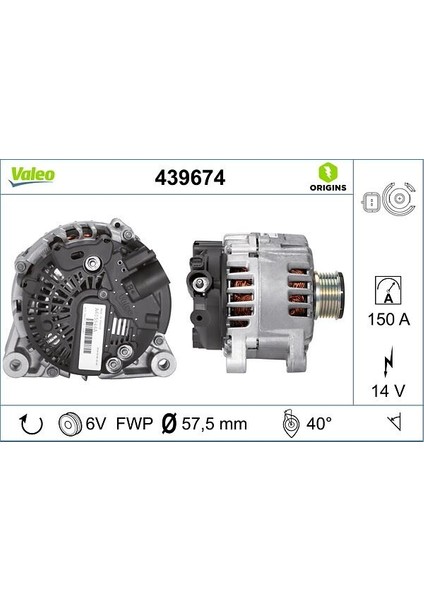 Alternatör Valeo 12V 150A PARTNER/BERLINGO/308/C3 ALT8722