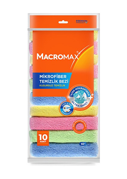 Macromax Mikrofiber Temizlik Bezi 10 Lu (3 Adet)