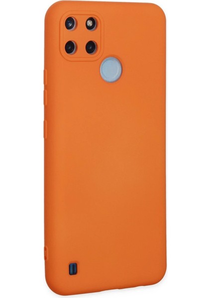 Realme C25Y Kılıf Nano Içi Kadife Silikon - Turuncu modelleri