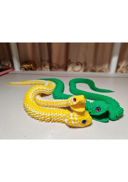 3D Baskı Esnek Hareketli Yılan Figürü – Realistik Oyuncak ve Dekor Modeli modelleri