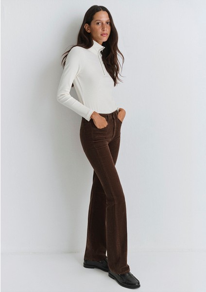 Maria Kahverengi Kadife Pantolon 101225-91316