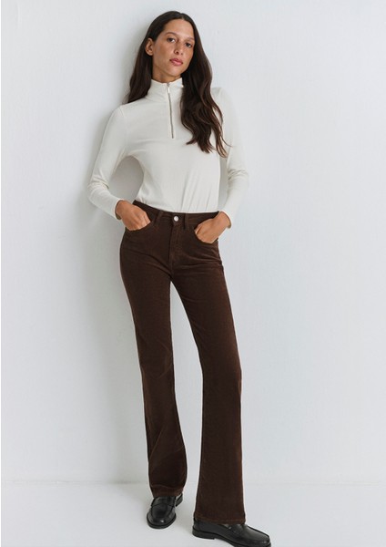 Maria Kahverengi Kadife Pantolon 101225-91316 fırsatları