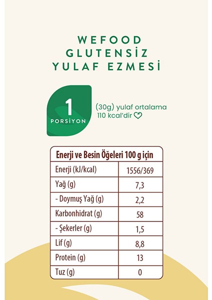 Glutensiz Yulaf Ezmesi 300 gr (5 Adet) modelleri
