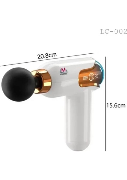 Yeni Nesil Darbeli Titreşimli Şarjlı Sporcu Masaj Tabancası 4 Başlıklı LC-002 indirimleri