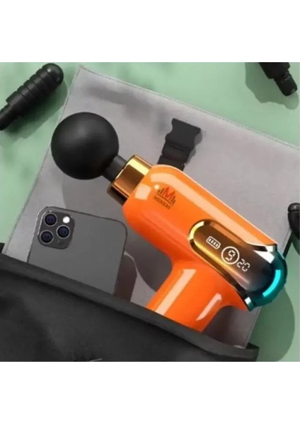 Yeni Nesil Darbeli Titreşimli Şarjlı Sporcu Masaj Tabancası 4 Başlıklı LC-002