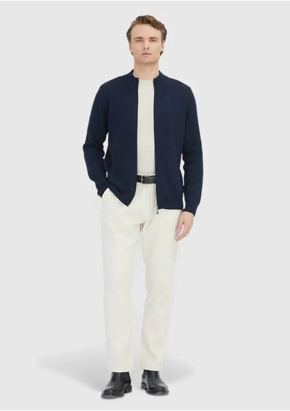 Lacivert Yarım Balıkçı Yaka Düz Örgü Pamuk Karışımlı Hırka fiyatları