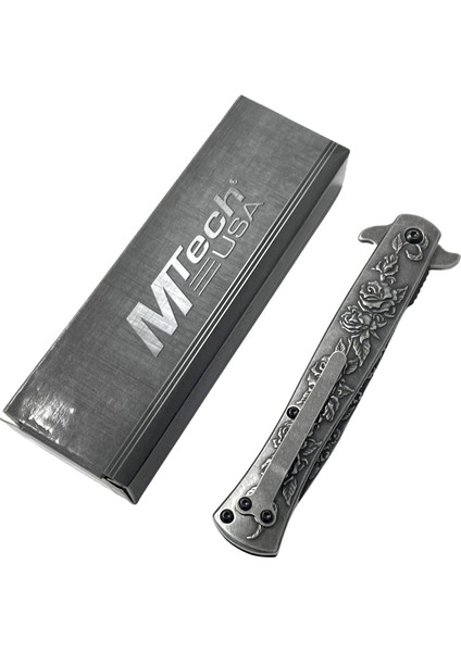 Gümüş Gül Motifli Beyefendi Katlanır Yarı Otomatik Cep Çakısı Kemer Klipsli modelleri