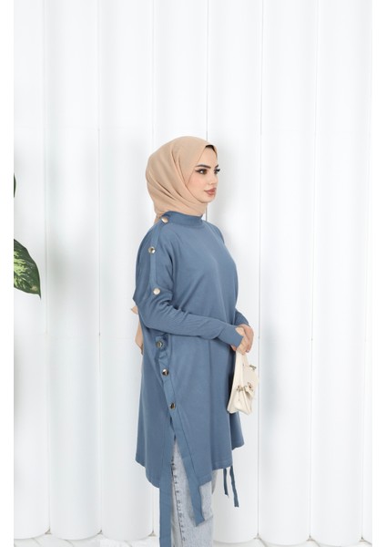 Düğme Detaylı Merserize Tunik fırsatları