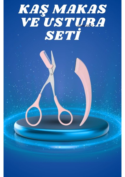Profesyonel Taraklı Kaş Usturası ve Kaş Makası Bıyık Alma Kaş Usturası