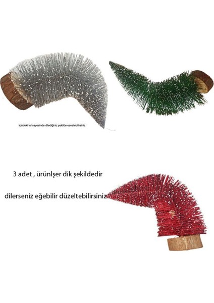 Renkli Simli Çam Ağacı, 30 Cm, Masaüstü, Yılbaşı Dekorasyonu modelleri