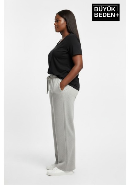 Kadın Büyük Beden Rahat Kesim Lastikli Bel Paça Reçmeli Eşofman Altı SPR26EAK952 fiyatları