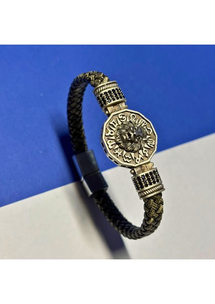 El Işçiliği ile Üretilmiş Hakiki Deri Erkek Bileklik