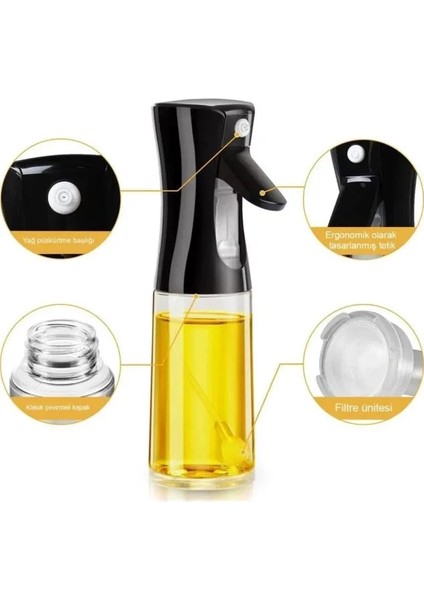 Püskürtmeli Sprey Yağ Limon Sirke Sos Şişesi Cam modelleri