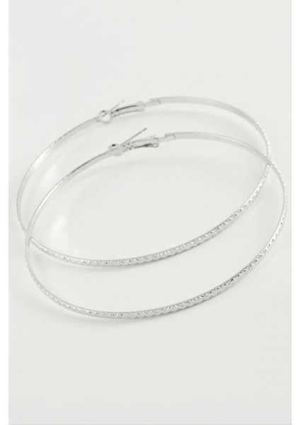 Burgulu Zikzak Metal Halka Küpe 8-9-10 cm